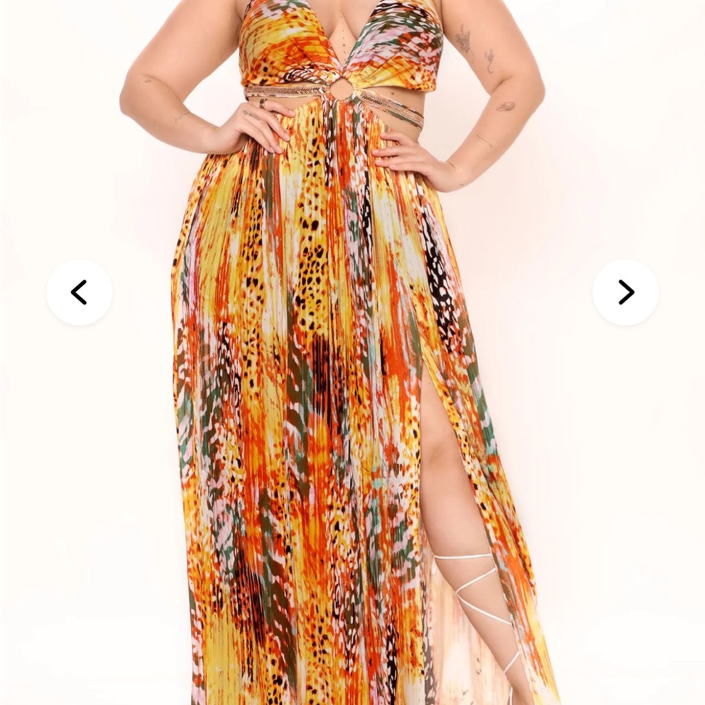 Fashion Nova Vibrant Orange Maxi Dress